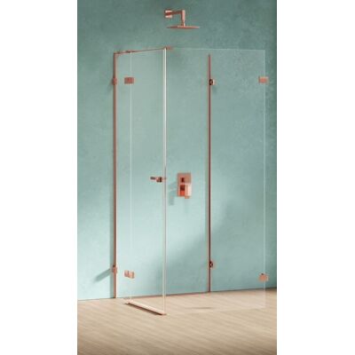 New Trendy Eventa Copper Shine kabina prysznicowa przyścienna z drzwiami bocznymi 80x80x200 przejrzyste Lewa miedź połysk EXK-6497 New Trendy Eventa Copper Shine kabina prysznicowa przyścienna z drzwiami bocznymi 80x80x200 przejrzyste Lewa miedź połysk EXK-6497