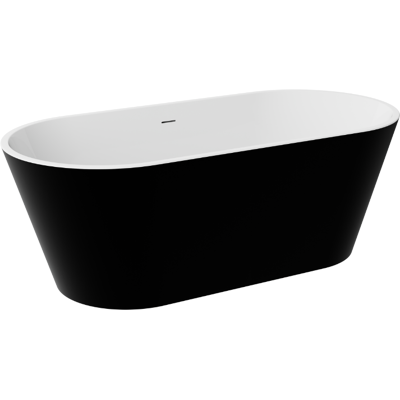 Besco Deeva B&W 150x75 cm wanna wolnostojąca Czarno Biała + syfon klik-klak Biały #WWA-150-DBW Besco Deeva B&W 150x75 cm wanna wolnostojąca Czarno Biała + syfon klik-klak Biały #WWA-150-DBW