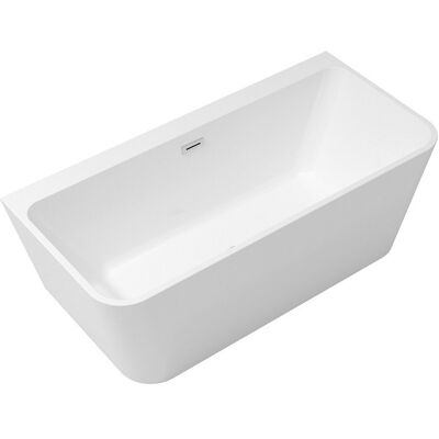 Besco Varya 150x75cm wanna wolnostojąca przyścienna + syfon klik-klak złoty #WAS-150-VRZ Besco Varya 150x75cm wanna wolnostojąca przyścienna + syfon klik-klak złoty #WAS-150-VRZ