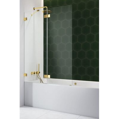 Radaway Essenza Pro Gold Pnd II parawan nawannowy 140cm Lewy złoty połysk/szkło przejrzyste 10102140-09-01L Radaway Essenza Pro Gold Pnd II parawan nawannowy 140cm Lewy złoty połysk/szkło przejrzyste 10102140-09-01L