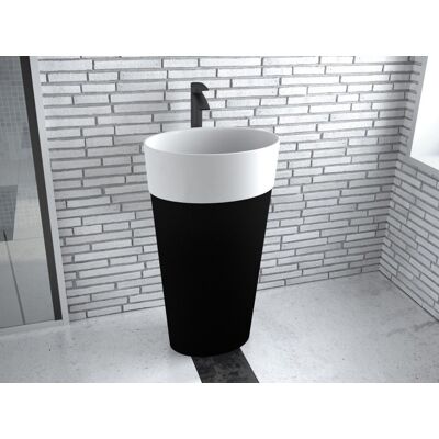 Besco Uniqa B&W umywalka wolnostojąca biało-czarna 32x46x84cm #UMD-U-WBW Besco Uniqa B&W umywalka wolnostojąca biało-czarna 32x46x84cm #UMD-U-WBW
