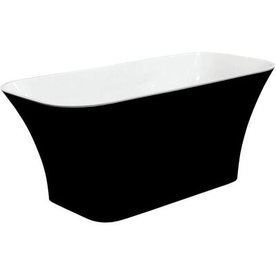 Besco Assos 160x70cm wanna biało-czarna wolnostojąca + syfon klik-klak biały czyszczony od góry #WMD-160-AWW Besco Assos 160x70cm wanna biało-czarna wolnostojąca + syfon klik-klak biały czyszczony od góry #WMD-160-AWW
