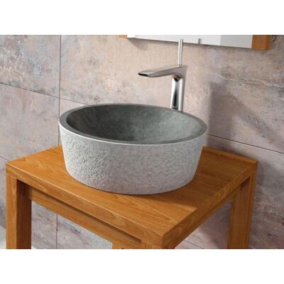 Bathco Podwójna czarna umywalka z kamienia - 40,5cm Bathco Podwójna czarna umywalka z kamienia - 40,5cm