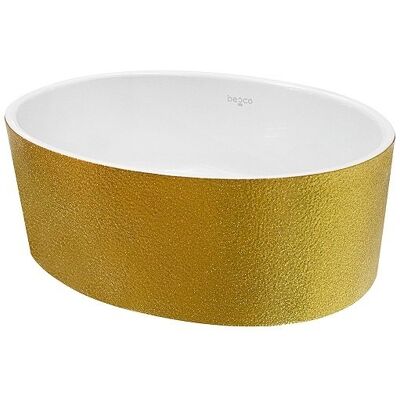 BESCO Uniqa Glam Złoty Umywalka - Mineral Marble, 46,5x32,5cm BESCO Uniqa Glam Złoty Umywalka - Mineral Marble, 46,5x32,5cm