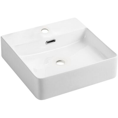 Omnires Garland naścienna umywalka ceramiczna - 42x43cm Biała Omnires Garland naścienna umywalka ceramiczna - 42x43cm Biała