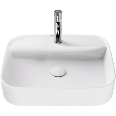 Besco Assos Cera-Line White umywalka nablatowa biała 50 cm biały połysk UNC-50-ASB Besco Assos Cera-Line White umywalka nablatowa biała 50 cm biały połysk UNC-50-ASB