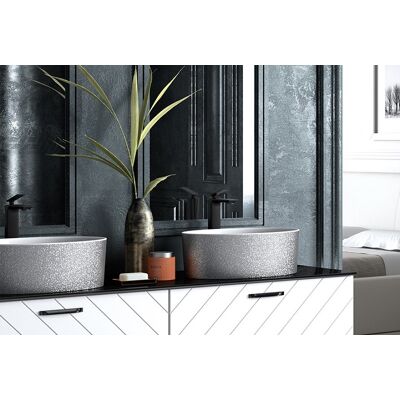 Besco Srebrny Mineralny Umywalka - 32x46x17cm - Umywalka Łazienkowa Besco Srebrny Mineralny Umywalka - 32x46x17cm - Umywalka Łazienkowa