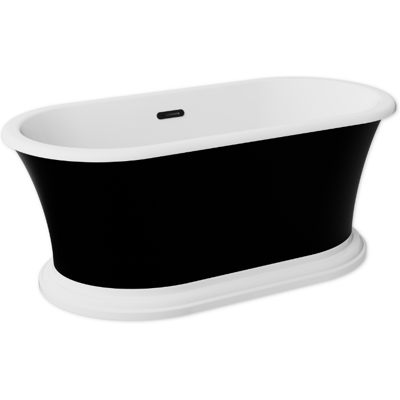 Besco Ziva B&W Matt 160x75 cm wanna wolnostojąca + syfon + maskownica odpływu Chrom postument Biały #WMA-160ZBSC Besco Ziva B&W Matt 160x75 cm wanna wolnostojąca + syfon + maskownica odpływu Chrom postument Biały #WMA-160ZBSC