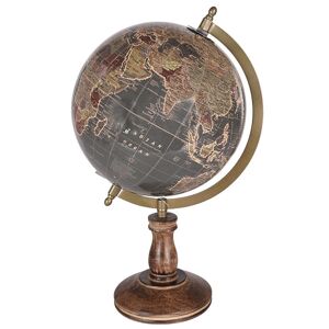 Vilde Globus ozdobny na drewnianej podstawie dekoracyjny obrotowy vintage retro granatowy37 cm