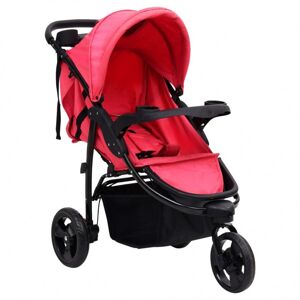 Vidaxl wózek spacerowy z 3 kołami, czerwono-czarny, stalowy Sto?y Dzieci i niemowlęta