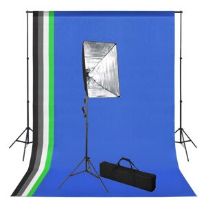 Vidaxl zestaw studyjny z lampą softbox i tłami Fotografia Aparaty, kamery i optyka