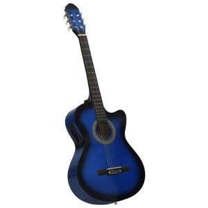 Vidaxl gitara klasyczna z wycięciem, 6 strun i equalizer, niebieska  Gitary