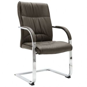 Vidaxl krzesło biurowe, wspornikowe, szare, sztuczna skóra Meble biurowe Meble