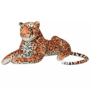 Vidaxl pluszowy leopard xxl brązowy Walizki Meble