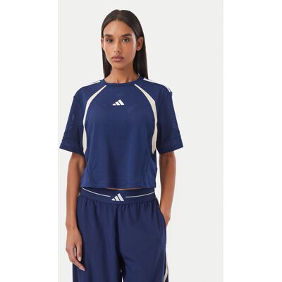 Adidas Koszulka techniczna Hyperglam 3-Stripes Color Block KQ5753 Niebieski Loose Fit M Niebieski Damskie Adidas Koszulka techniczna Hyperglam 3-Stripes Color Block KQ5753 Niebieski Loose Fit M Niebieski Damskie