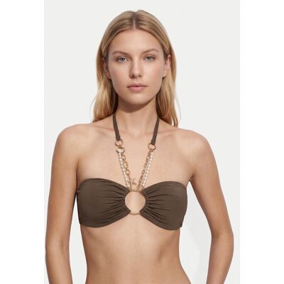 Guess Góra od bikini E6GJ01 KF412 Brązowy S Brązowy Damskie Guess Góra od bikini E6GJ01 KF412 Brązowy S Brązowy Damskie