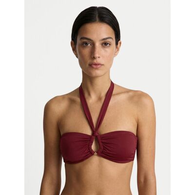 Guess Góra od bikini E6GJ15 KF590 Bordowy S Bordowy Damskie Guess Góra od bikini E6GJ15 KF590 Bordowy S Bordowy Damskie