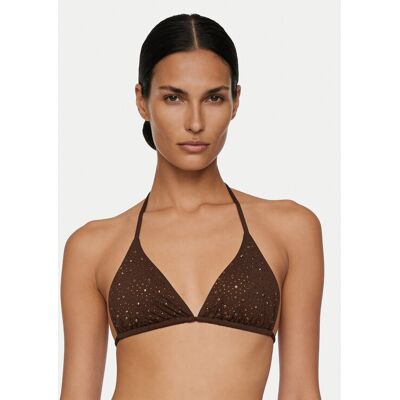 Guess Góra od bikini E6GJ34 MC040 Brązowy M Brązowy Damskie Guess Góra od bikini E6GJ34 MC040 Brązowy M Brązowy Damskie