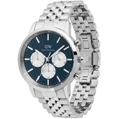 Daniel Wellington Zegarek Iconic Chronograph DW00100874 Srebrny NOSIZE Srebrny Męskie Daniel Wellington Zegarek Iconic Chronograph DW00100874 Srebrny NOSIZE Srebrny Męskie