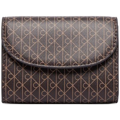 Calvin Klein Portfel Emblem Aop Flap Coin Wallet LV04F1226G Brązowy NOSIZE Brązowy Damskie Calvin Klein Portfel Emblem Aop Flap Coin Wallet LV04F1226G Brązowy NOSIZE Brązowy Damskie