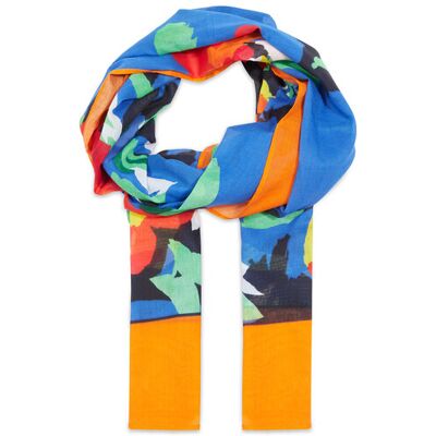 Chusta z voile bawełnianego z kwiatowym brzegiem Lauren Ralph Lauren Chusta z voile bawełnianego z kwiatowym brzegiem Lauren Ralph Lauren
