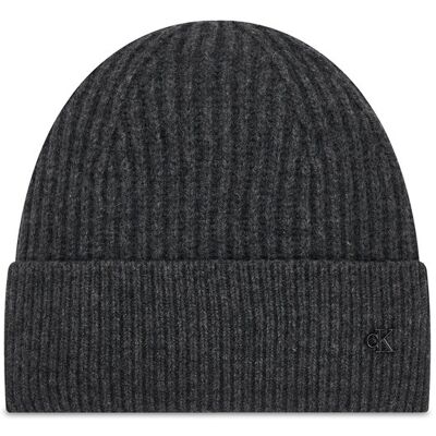 Calvin Klein Czapka Ck Metal Wool Beanie LV04D8032G Szary NOSIZE Szary Damskie Calvin Klein Czapka Ck Metal Wool Beanie LV04D8032G Szary NOSIZE Szary Damskie