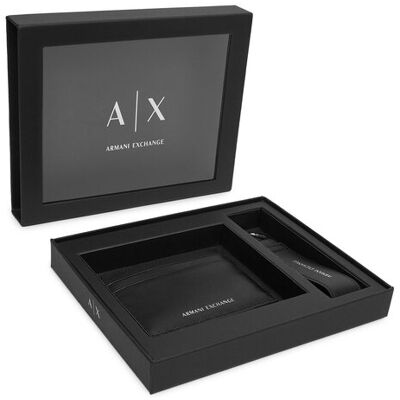 Giorgio Armani Exchange Zestaw etui na karty i brelok XM002217 AF22541 UC001 Czarny NOSIZE Czarny Męskie Giorgio Armani Exchange Zestaw etui na karty i brelok XM002217 AF22541 UC001 Czarny NOSIZE Czarny Męskie