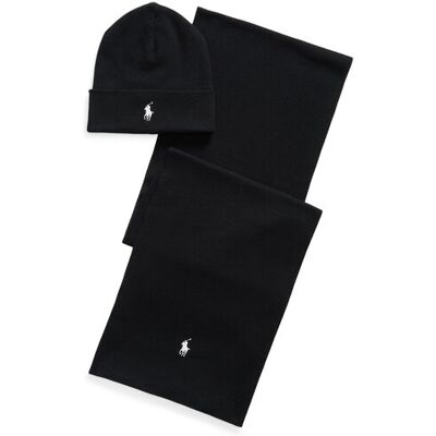 Polo Ralph Lauren Zestaw szalik i czapka 710B28980002 Czarny NOSIZE Czarny Męskie Polo Ralph Lauren Zestaw szalik i czapka 710B28980002 Czarny NOSIZE Czarny Męskie
