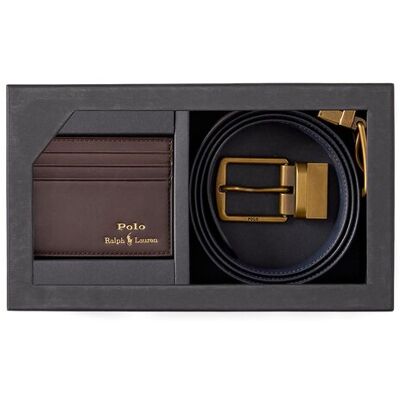 Polo Ralph Lauren Zestaw etui na karty i pasek 405880721002 Brązowy OS Brązowy Męskie Polo Ralph Lauren Zestaw etui na karty i pasek 405880721002 Brązowy OS Brązowy Męskie