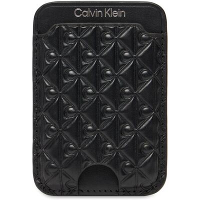 Calvin Klein Etui na karty kredytowe Aop Leather Magnetic Card Case LV04F1100G Czarny NOSIZE Czarny Damskie Calvin Klein Etui na karty kredytowe Aop Leather Magnetic Card Case LV04F1100G Czarny NOSIZE Czarny Damskie
