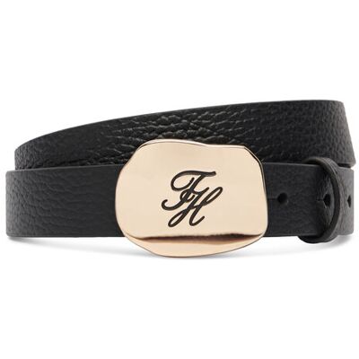 Tommy Hilfiger Pasek Th Plaque 2.5 Pebble AW0AW19152 Czarny 75 Czarny Damskie Tommy Hilfiger Pasek Th Plaque 2.5 Pebble AW0AW19152 Czarny 75 Czarny Damskie