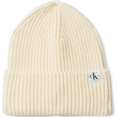 Calvin Klein Jeans Czapka Monogram Rib Beanie IU0IU00440 Écru L_XL Kremowy Dziewczynka Calvin Klein Jeans Czapka Monogram Rib Beanie IU0IU00440 Écru L_XL Kremowy Dziewczynka