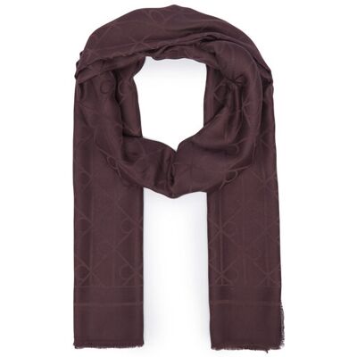 Calvin Klein Szal Emblem Aop Glossy Tonal Scarf LV04F8096G Bordowy OS Bordowy Damskie Calvin Klein Szal Emblem Aop Glossy Tonal Scarf LV04F8096G Bordowy OS Bordowy Damskie