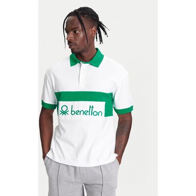 United Colors Of Benetton Polo 3MCYU301U Biały Regular Fit L Biały Męskie United Colors Of Benetton Polo 3MCYU301U Biały Regular Fit L Biały Męskie