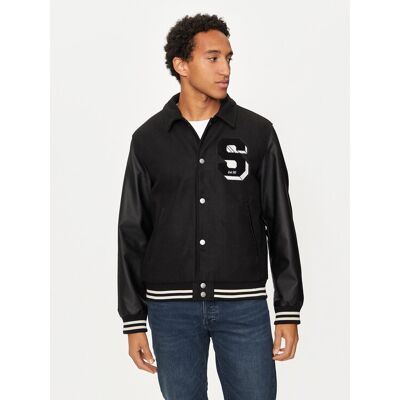 Jack & Jones Kurtka bomber Carter 12260455 Czarny Regular Fit S Czarny Męskie Jack & Jones Kurtka bomber Carter 12260455 Czarny Regular Fit S Czarny Męskie