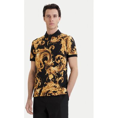 Versace Jeans Couture Polo 80GAG6S0 JS549 Czarny Regular Fit XXL Czarny Męskie Versace Jeans Couture Polo 80GAG6S0 JS549 Czarny Regular Fit XXL Czarny Męskie