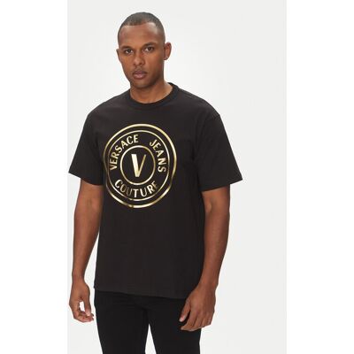 Versace Jeans Couture T-Shirt 78GAHT01 Czarny Regular Fit M Czarny Męskie Versace Jeans Couture T-Shirt 78GAHT01 Czarny Regular Fit M Czarny Męskie