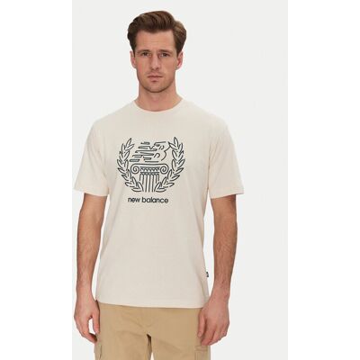 New Balance T-Shirt MT51974 Beżowy Relaxed Fit S Beżowy Męskie New Balance T-Shirt MT51974 Beżowy Relaxed Fit S Beżowy Męskie