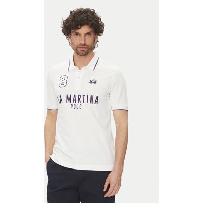 La Martina Polo Yeshayahu MAP320 PK001 Biały Regular Fit XXL Biały Męskie La Martina Polo Yeshayahu MAP320 PK001 Biały Regular Fit XXL Biały Męskie