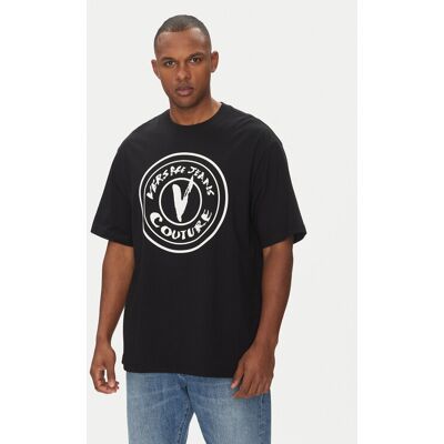 Versace Jeans Couture T-Shirt 78GAHE08 Czarny Regular Fit S Czarny Męskie Versace Jeans Couture T-Shirt 78GAHE08 Czarny Regular Fit S Czarny Męskie