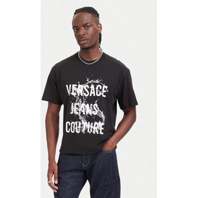Versace Jeans Couture T-Shirt 80GAHC01 CJ01C Czarny Regular Fit XXL Czarny Męskie Versace Jeans Couture T-Shirt 80GAHC01 CJ01C Czarny Regular Fit XXL Czarny Męskie