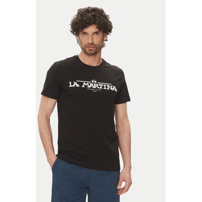 La Martina T-Shirt Aguer MAR304 JS206 Czarny Regular Fit M Czarny Męskie La Martina T-Shirt Aguer MAR304 JS206 Czarny Regular Fit M Czarny Męskie