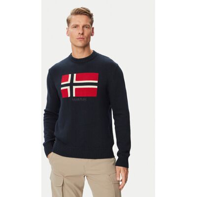 Napapijri Sweter D-Mura C NP0A891U Granatowy Regular Fit L Granatowy Męskie Napapijri Sweter D-Mura C NP0A891U Granatowy Regular Fit L Granatowy Męskie