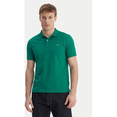 Gant Polo Shield 2220 Zielony Slim Fit XL Zielony Męskie Gant Polo Shield 2220 Zielony Slim Fit XL Zielony Męskie