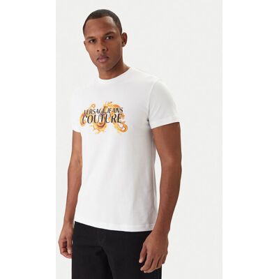 Versace Jeans Couture T-Shirt 80GAHE02 CJ00E Biały Regular Fit M Biały Męskie Versace Jeans Couture T-Shirt 80GAHE02 CJ00E Biały Regular Fit M Biały Męskie