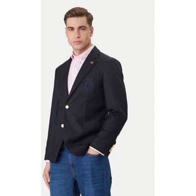Tommy Hilfiger Marynarka Pennu Crest Club MW0MW41807 Granatowy Slim Fit 50 Granatowy Męskie Tommy Hilfiger Marynarka Pennu Crest Club MW0MW41807 Granatowy Slim Fit 50 Granatowy Męskie