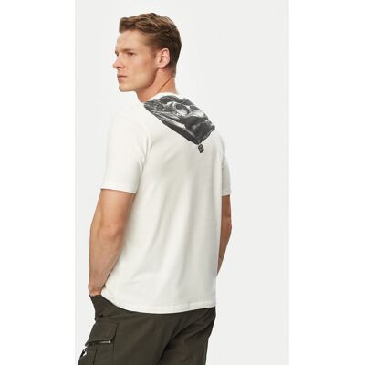 C.P. Company T-Shirt RCCMTS725A005100W Écru Regular Fit L Kremowy Męskie C.P. Company T-Shirt RCCMTS725A005100W Écru Regular Fit L Kremowy Męskie