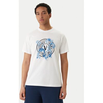 Versace Jeans Couture T-Shirt 80GAHE01 CJ00E Biały Regular Fit M Biały Męskie Versace Jeans Couture T-Shirt 80GAHE01 CJ00E Biały Regular Fit M Biały Męskie