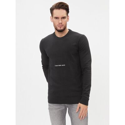 Calvin Klein Jeans Sweter J30J324328 Czarny Regular Fit M Czarny Męskie Calvin Klein Jeans Sweter J30J324328 Czarny Regular Fit M Czarny Męskie