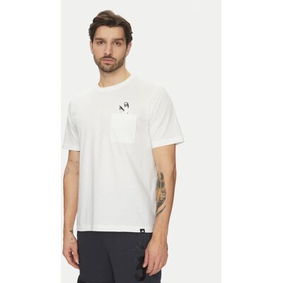 Adidas T-Shirt Lounge Slides Graphic Pocket JC5282 Biały Regular Fit M Biały Męskie Adidas T-Shirt Lounge Slides Graphic Pocket JC5282 Biały Regular Fit M Biały Męskie